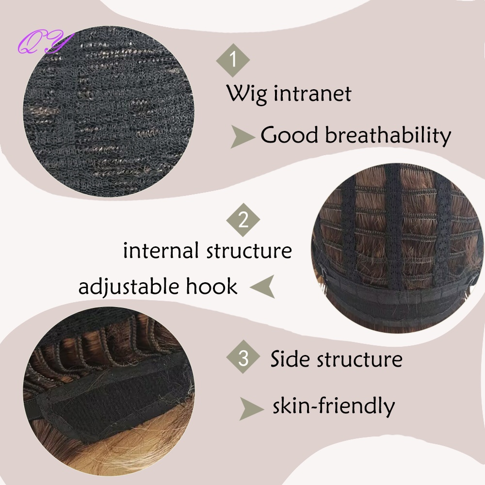 วิกผมสั้นสีน้ำตาลฟลาซเซนสังเคร - Synthetic Wigs บทวิจารณ์และราคา