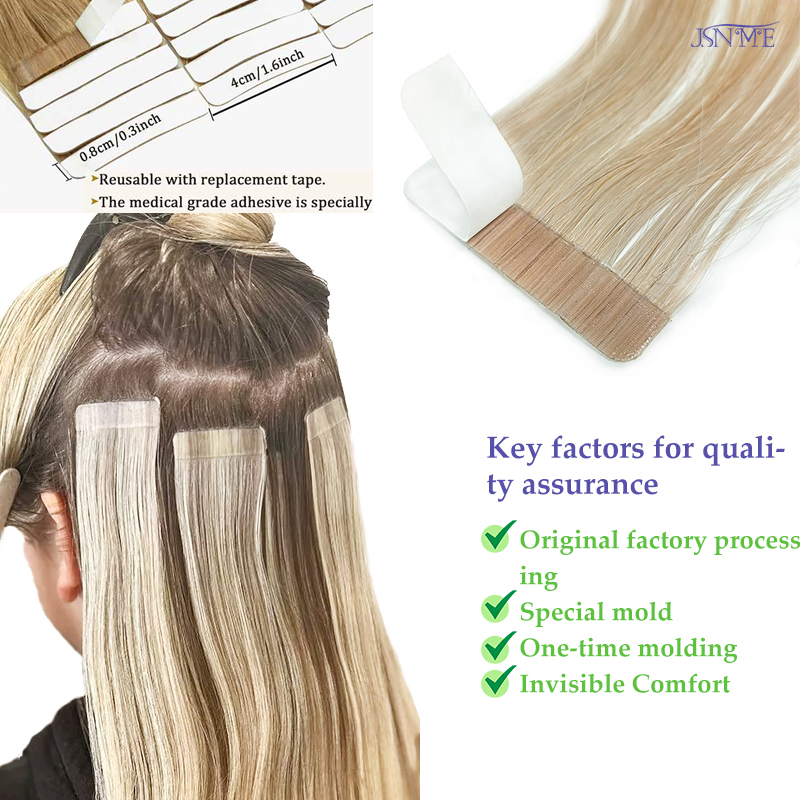 JSNME เทปต่อผม 100% ผมมนุษย์แท - Invisible Tape In Extensions Real Hair บทวิจารณ์และราคา