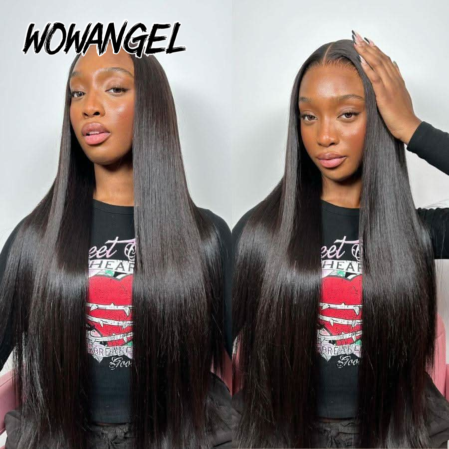 วิกผมตรง WOWANGEL แบบผูกเชือกด - Hd Lace Frontal Wig Human Hair Pre Plucked บทวิจารณ์และราคา
