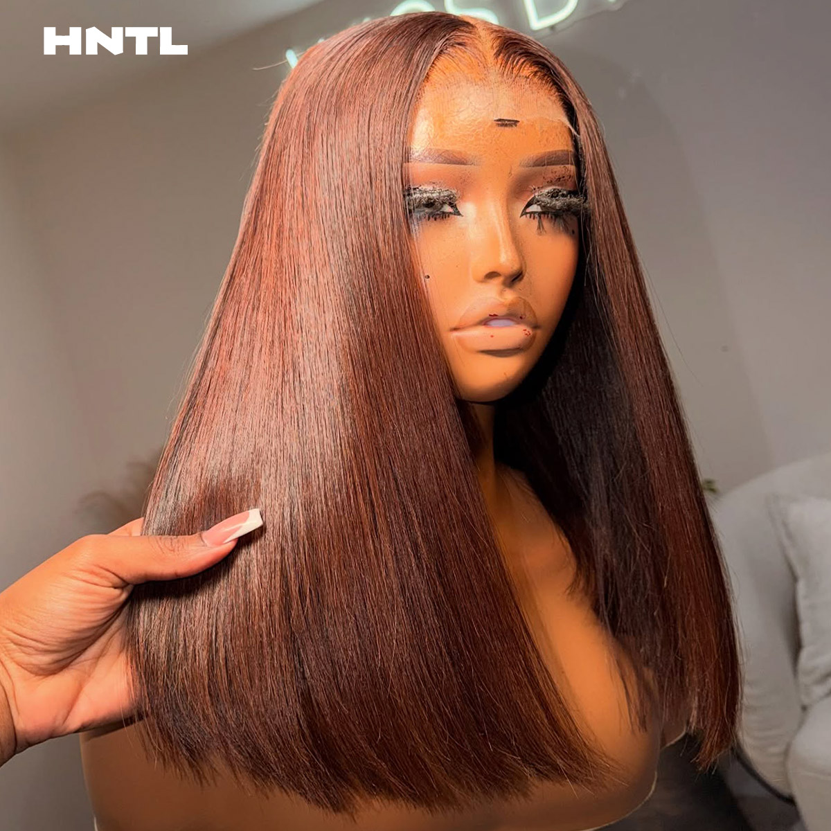 วิกผมบ๊อบสีน้ำตาลแบบไม่ต้องใช้ - Pre Parted 13X4 Lace Front Bob Wig บทวิจารณ์และราคา