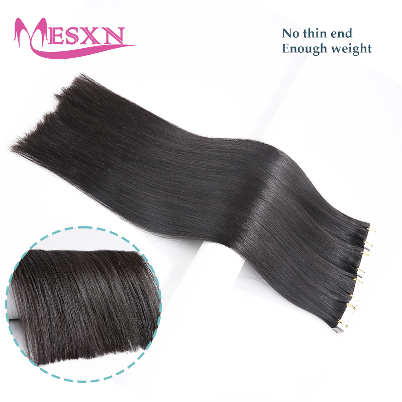 เทปมินิตรงผมต่อมนุษย์ต่อผมธรรม - Invisible Tape In Extensions Real Hair บทวิจารณ์และราคา