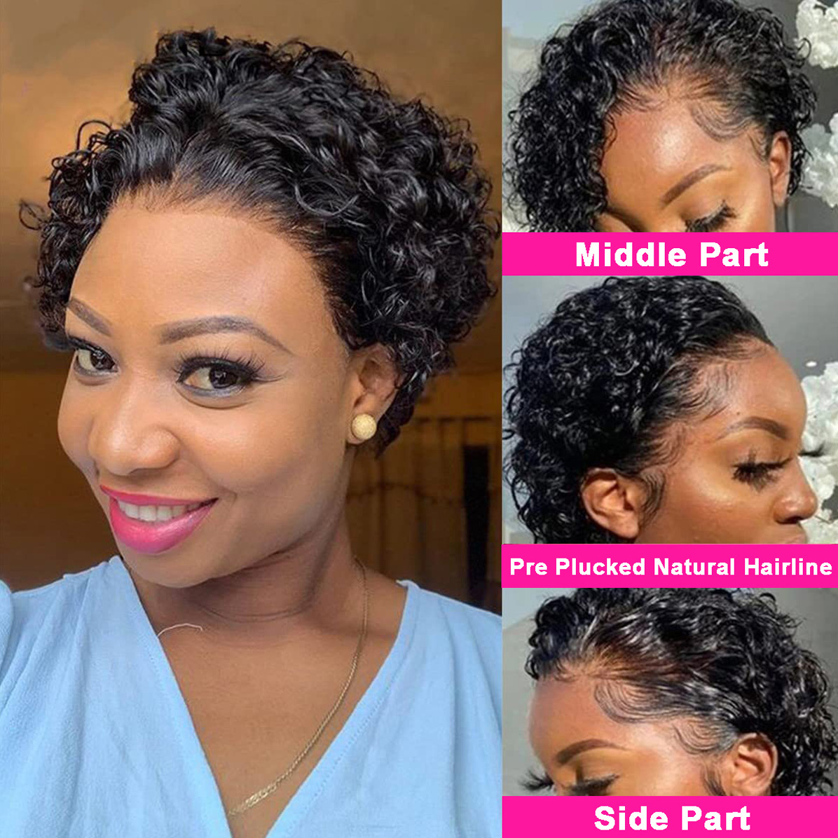 วิกผมทรงพิกซี่คัท 13x4 วิกผมมน - Short Pixie Cut Wig Human Hair Cheap บทวิจารณ์และราคา