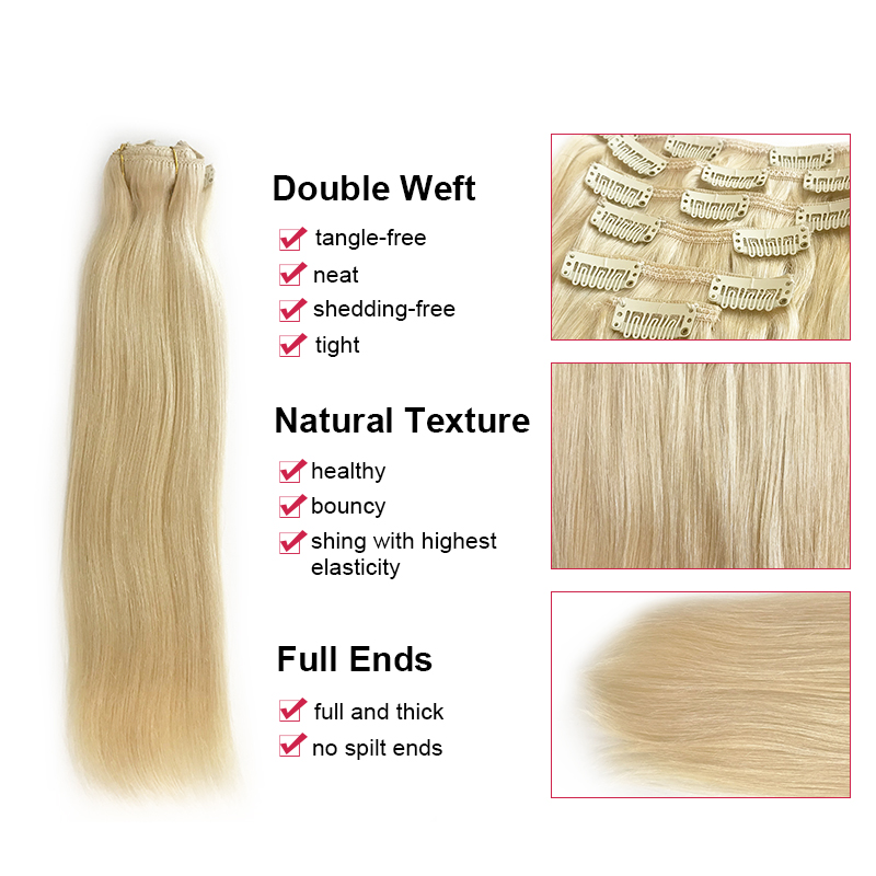 อลิ ควีน ชุดต่อผมแบบคลิป 7 ชิ้ - Seamless Clip In Hair Extensions Human Hair บทวิจารณ์และราคา
