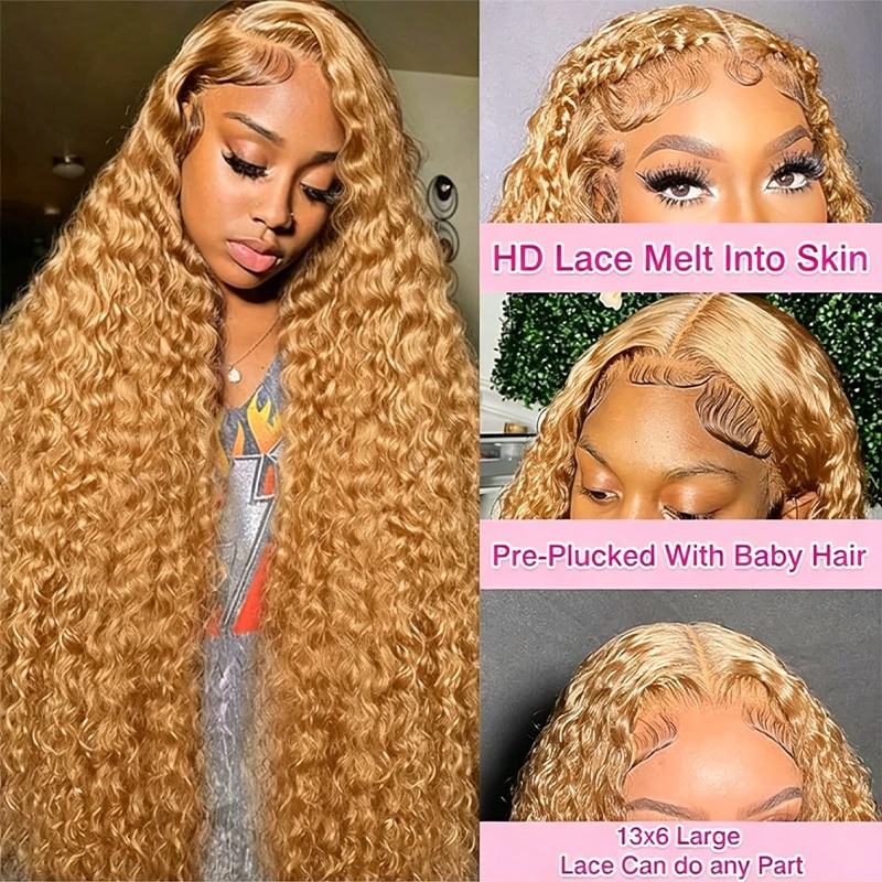 วิกผมสีบลอนด์น้ำผึ้งขนาด 34 38 - Human Hair Wigs บทวิจารณ์และราคา