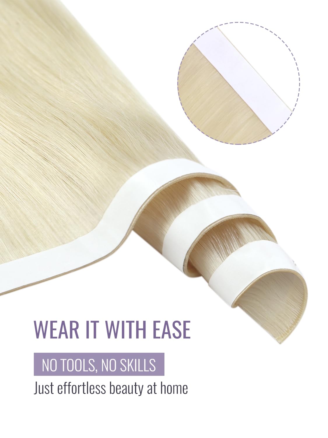 ผมต่อแบบเทป Moresoo Genius Wef - Invisible Tape In Extensions Real Hair บทวิจารณ์และราคา