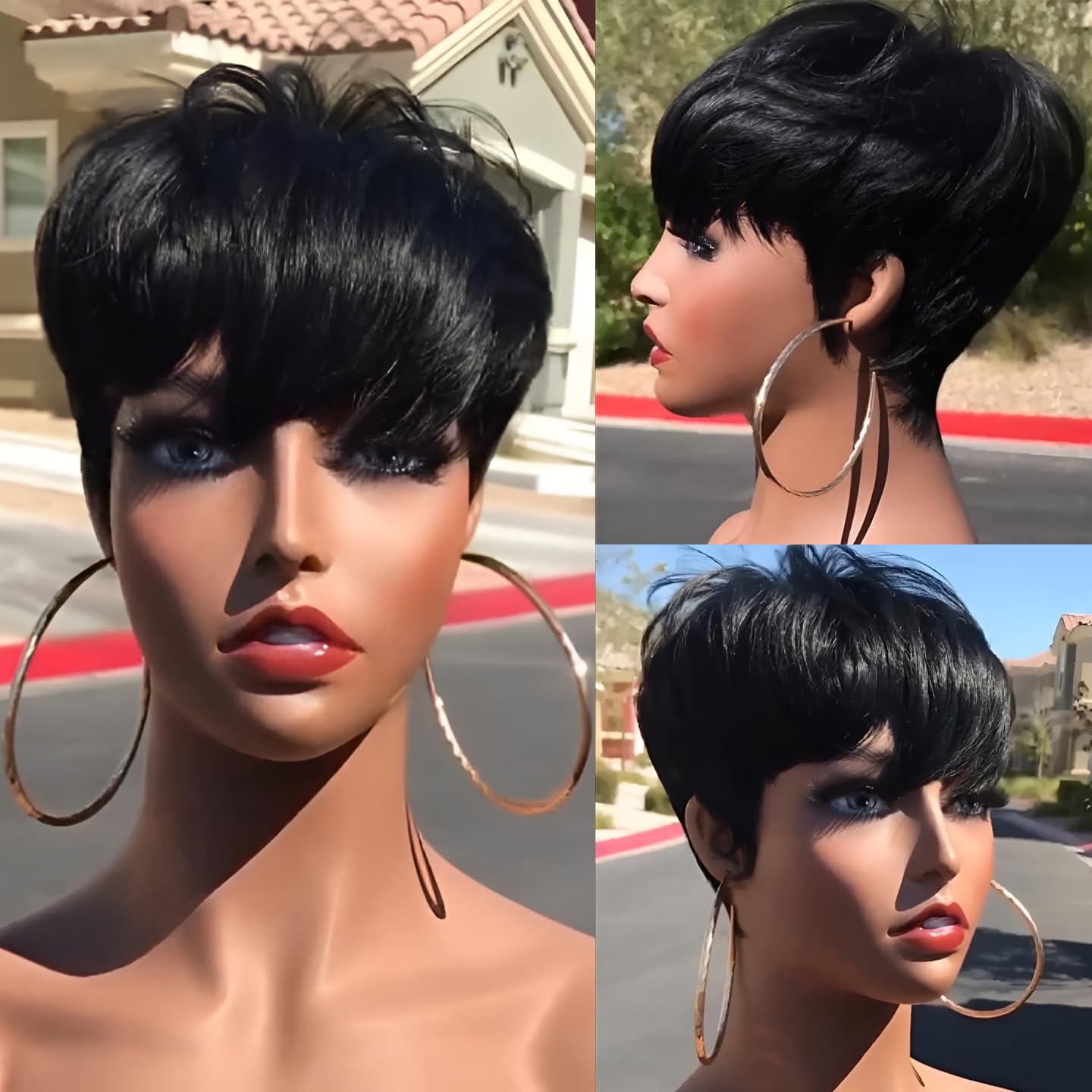 วิกผมสั้นทรงพิกซี่คัตแบบตรง วิ - Short Pixie Cut Wig Human Hair Cheap บทวิจารณ์และราคา