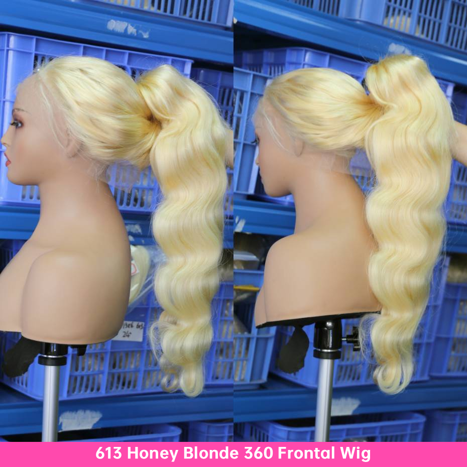 วิกผมลูกไม้ด้านหน้าสีแพลตตินัม - 613 Blonde Body Wave Lace Front Wig บทวิจารณ์และราคา