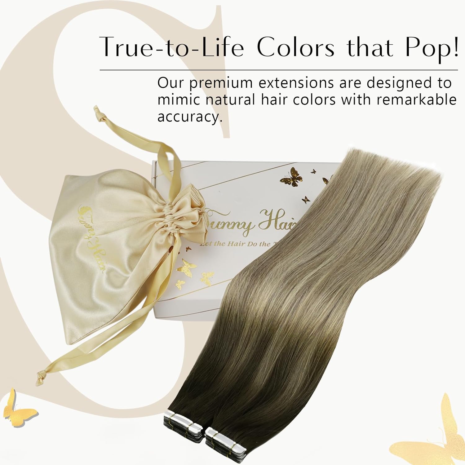 เทปต่อผม VeSunny ผมแท้ บัลลาเย - Invisible Tape In Extensions Real Hair บทวิจารณ์และราคา