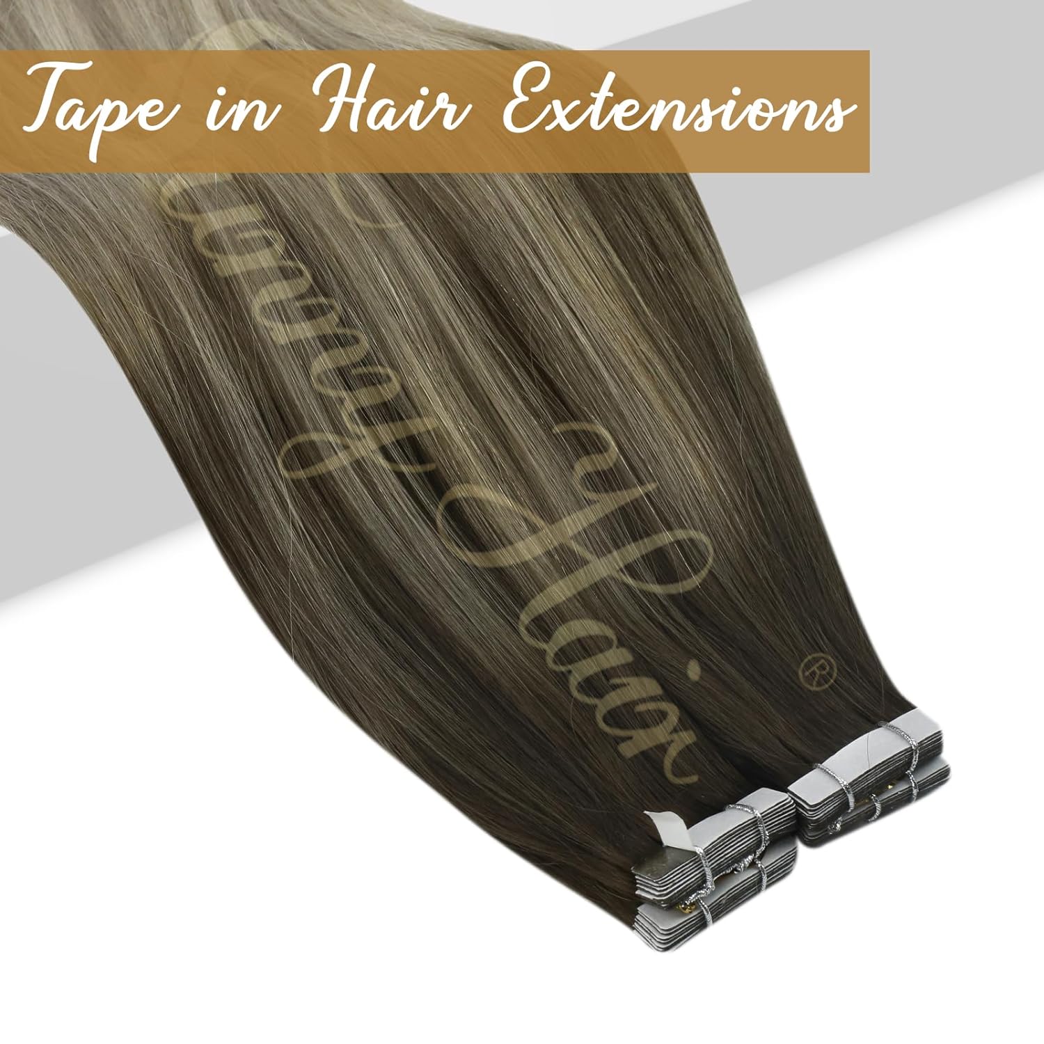 เทปต่อผม VeSunny ผมแท้ บัลลาเย - Invisible Tape In Extensions Real Hair บทวิจารณ์และราคา