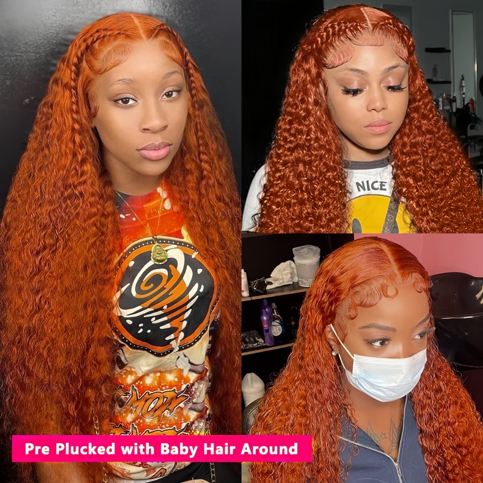วิกผมลูกไม้แบบเวฟสีส้มขิง ขนาด - Human Hair Wigs บทวิจารณ์และราคา