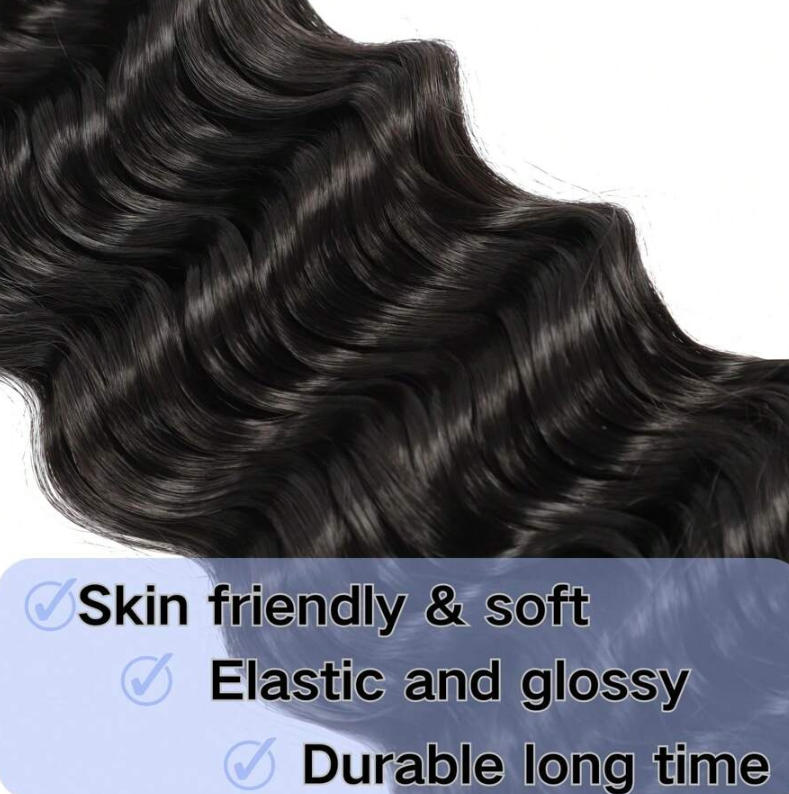 ผมถักเปียแบบไม่มีเส้นยึดสำหรับ - Water Wave Bulk Human Hair For Braiding บทวิจารณ์และราคา