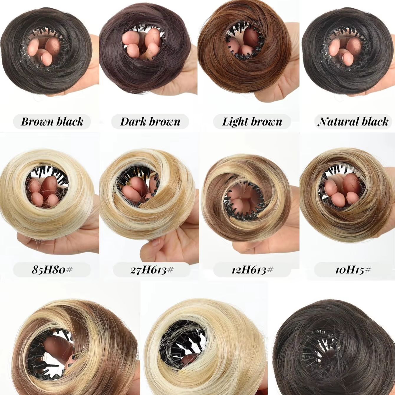 กิ๊บหนีบผมแบบมินิสังเคราะห์ สำ - Claw Clip Messy Bun Hair Piece บทวิจารณ์และราคา