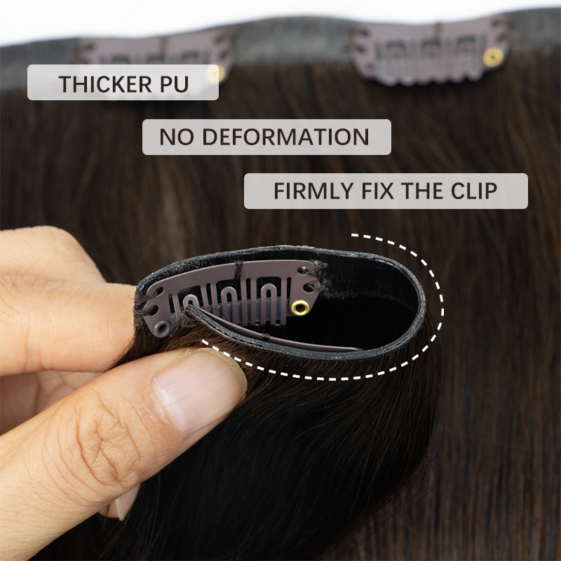 ที่มองไม่เห็นหนา PU คลิปต่อผมม - Seamless Clip In Hair Extensions Human Hair บทวิจารณ์และราคา