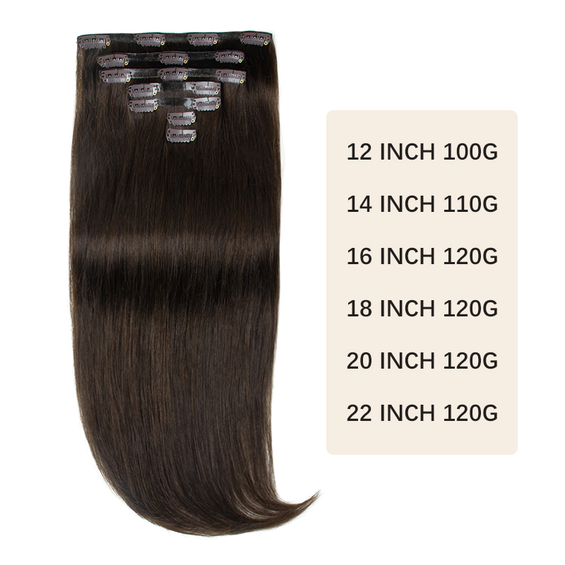 ที่มองไม่เห็นหนา PU คลิปต่อผมม - Seamless Clip In Hair Extensions Human Hair บทวิจารณ์และราคา
