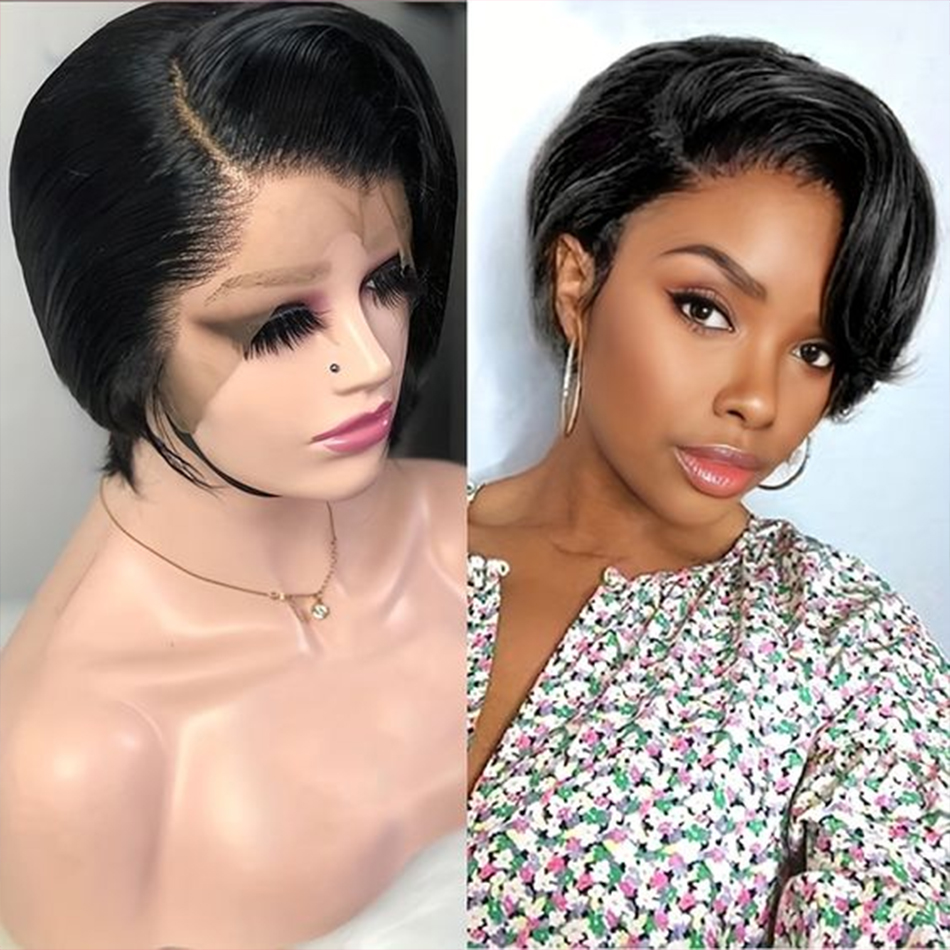 Pixie ตัดวิกผมผมมนุษย์ 100% ตร - Short Pixie Cut Wig Human Hair Cheap บทวิจารณ์และราคา